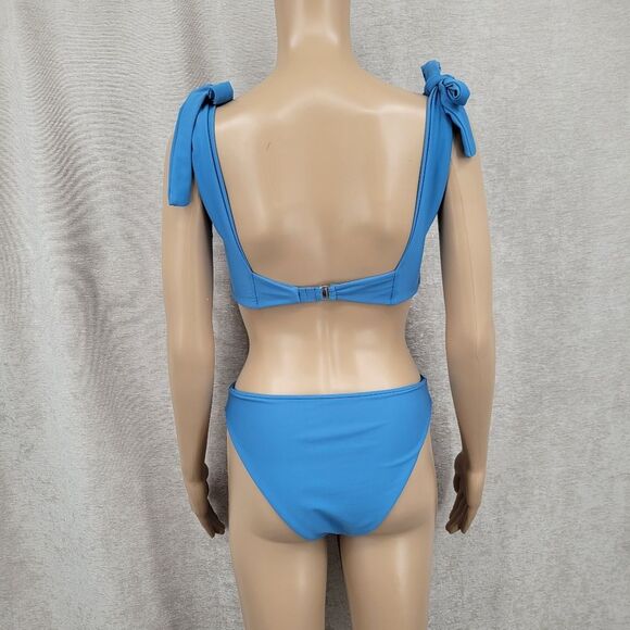 Revolve X Tularosa Tiff Top in Blue and Matching Bottoms Bikini Swimsuit Set - Picture 5 of 10